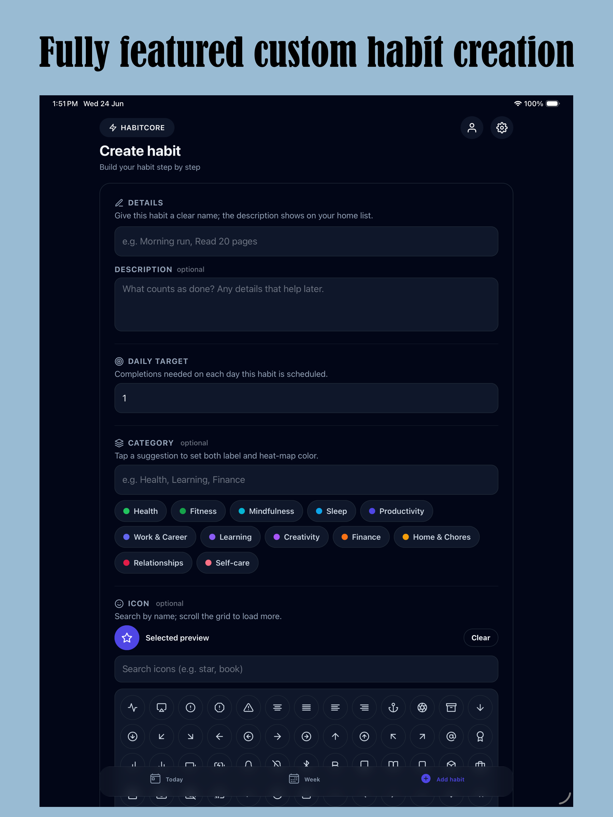 HabitCore: Daily Habit Tracker