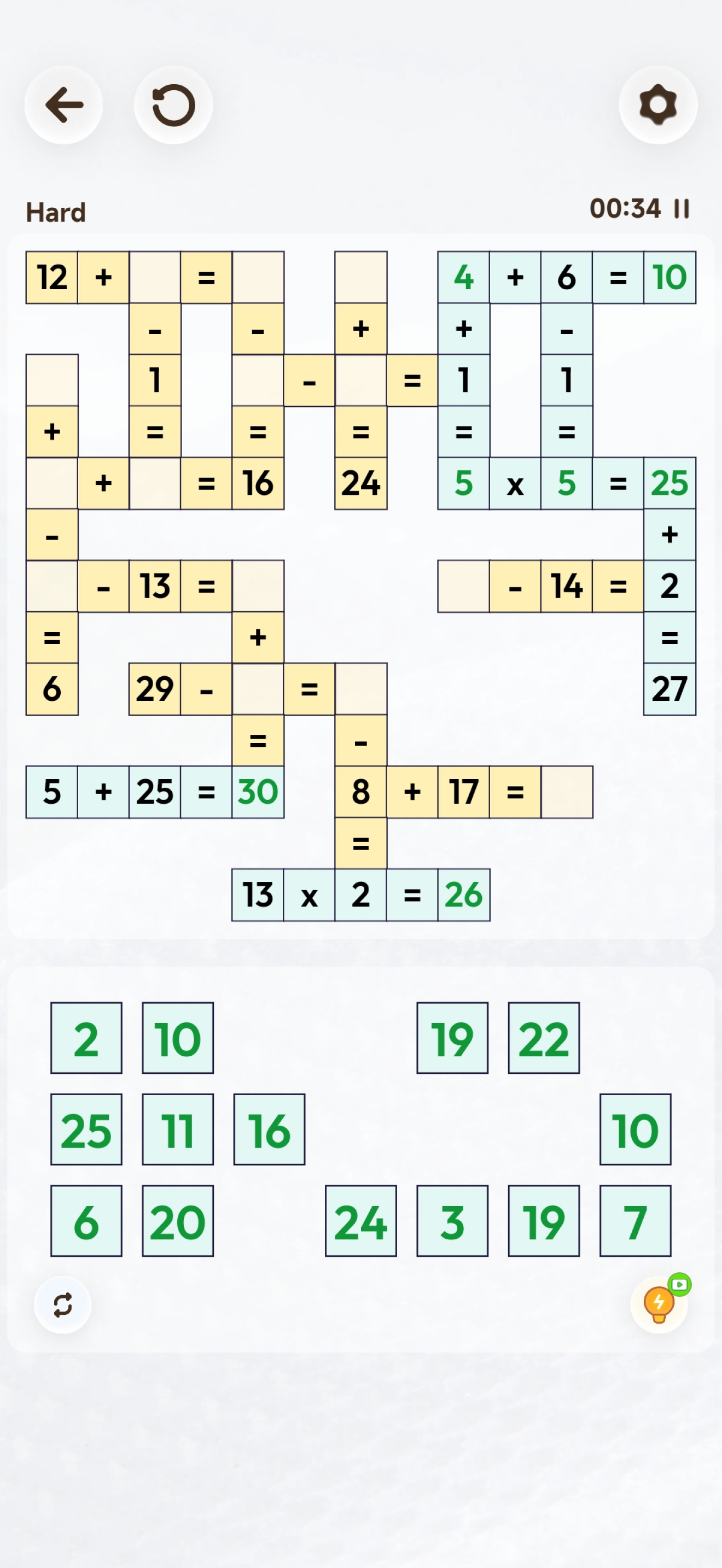 Crossmath Number Puzzle