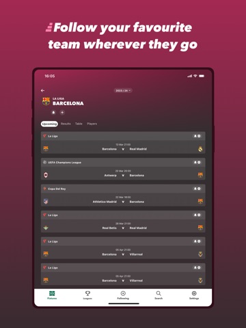 FollowScores: Live Scores iPad screenshot 4