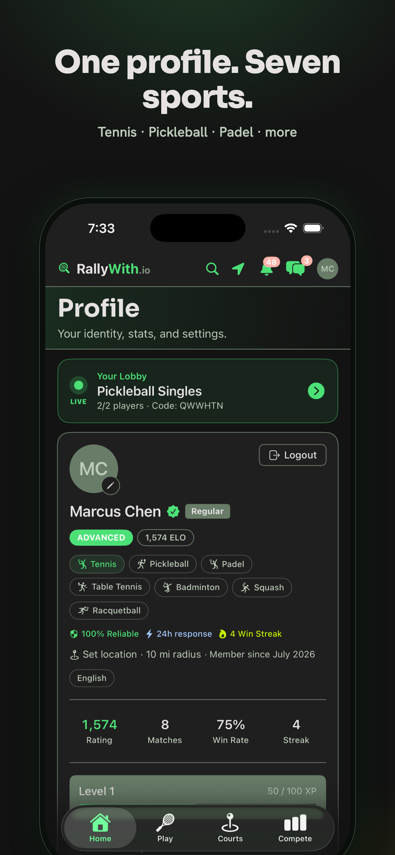 RallyWith: Tennis & Pickleball screenshot 11