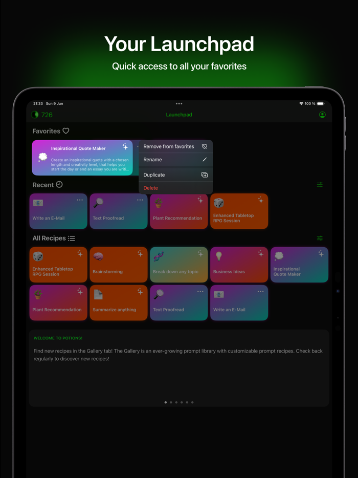 Potions – AI Shortcuts