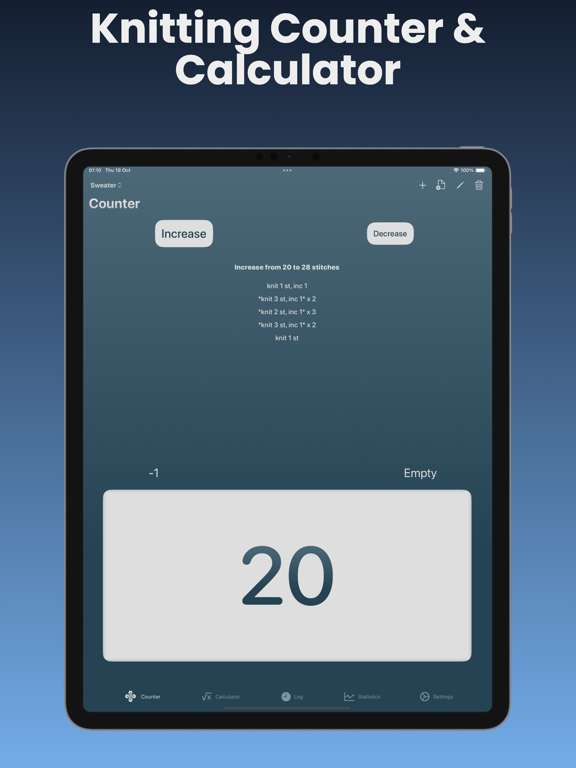 Strikketeller iPad screenshot 1 - Utilities app