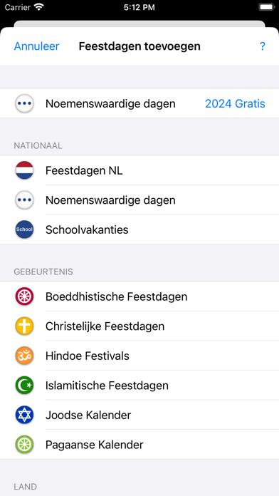 Feestdagen Schoolvakanties NL Screenshot