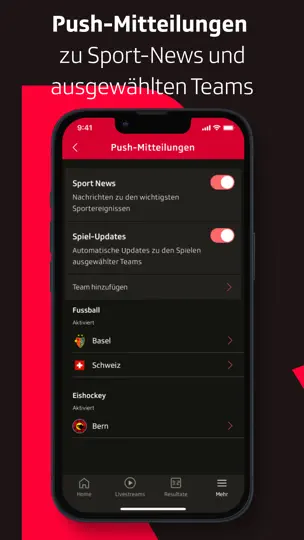 Screenshot von SRF Sport - Live Sport auf dem iPhone 7