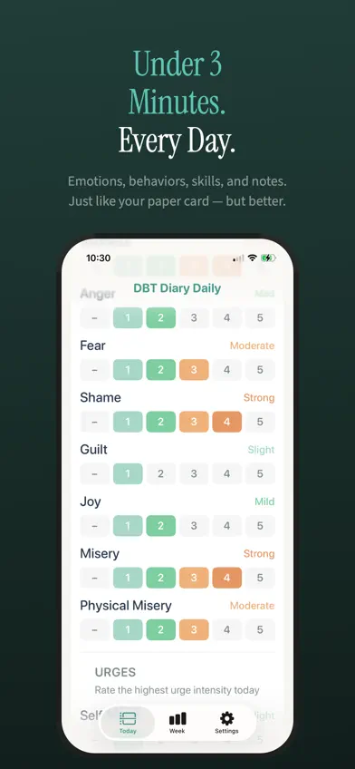 DBT Diary Card & Skill Tracker screenshot 2