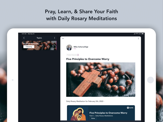 Daily Rosary Meditations iPad screenshot 1 - Reference app