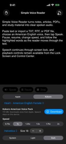 Simple Voice Reader Screenshot 2 of 2