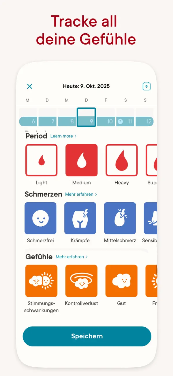 Clue Perioden Kalender Screenshot 3