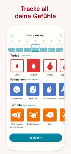 Screenshot von Clue Perioden Kalender auf dem iPhone 3