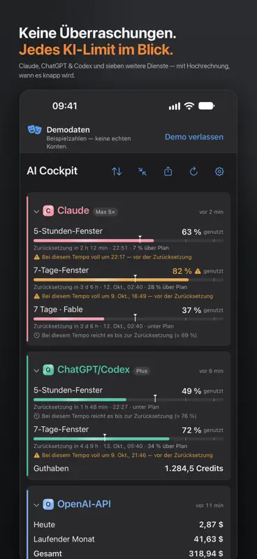 AI Cockpit: Usage & Limits screenshot 1 of 8