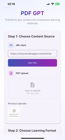 PDF GPT iPhone screenshot