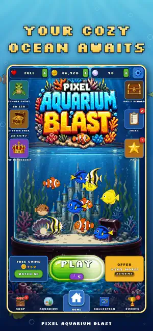 Pixel Aquarium Blast screenshot 1