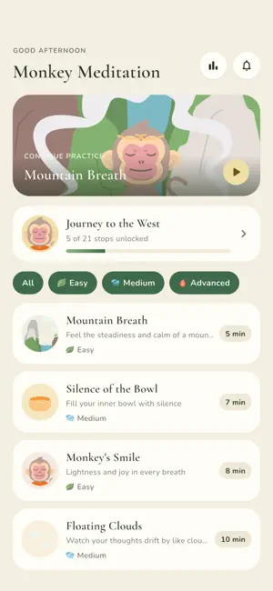 Monkey Meditation: Breathwork screenshot 1