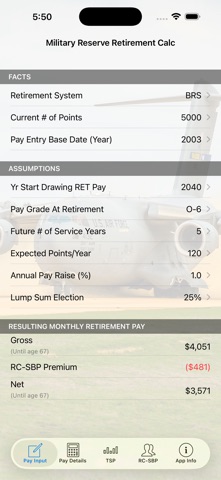 Military Reserve Retirement screenshot