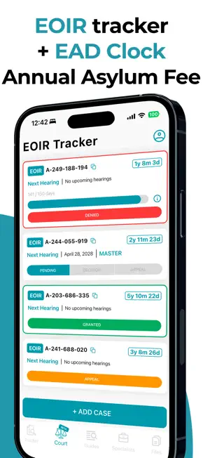 I-GUIDE USCIS & EOIR Tracker screenshot 3