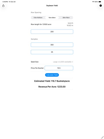 Soybean Yield Estimate iPad screenshot