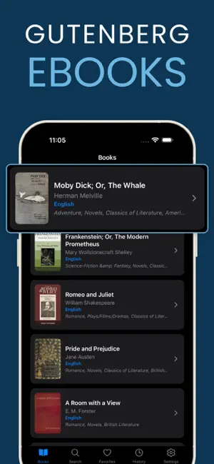 Project Gutenberg Ebooks iPhone screenshot 1