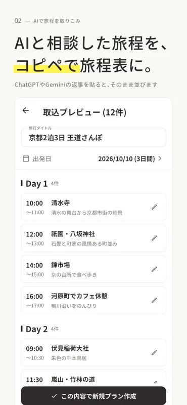 旅ばな - 旅のしおり・旅行計画・旅行記録アルバム screenshot 2 of 8