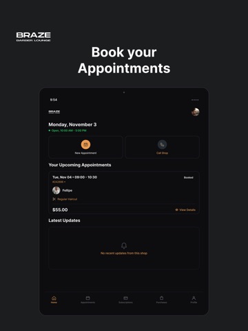 Braze Barber Lounge iPad screenshot
