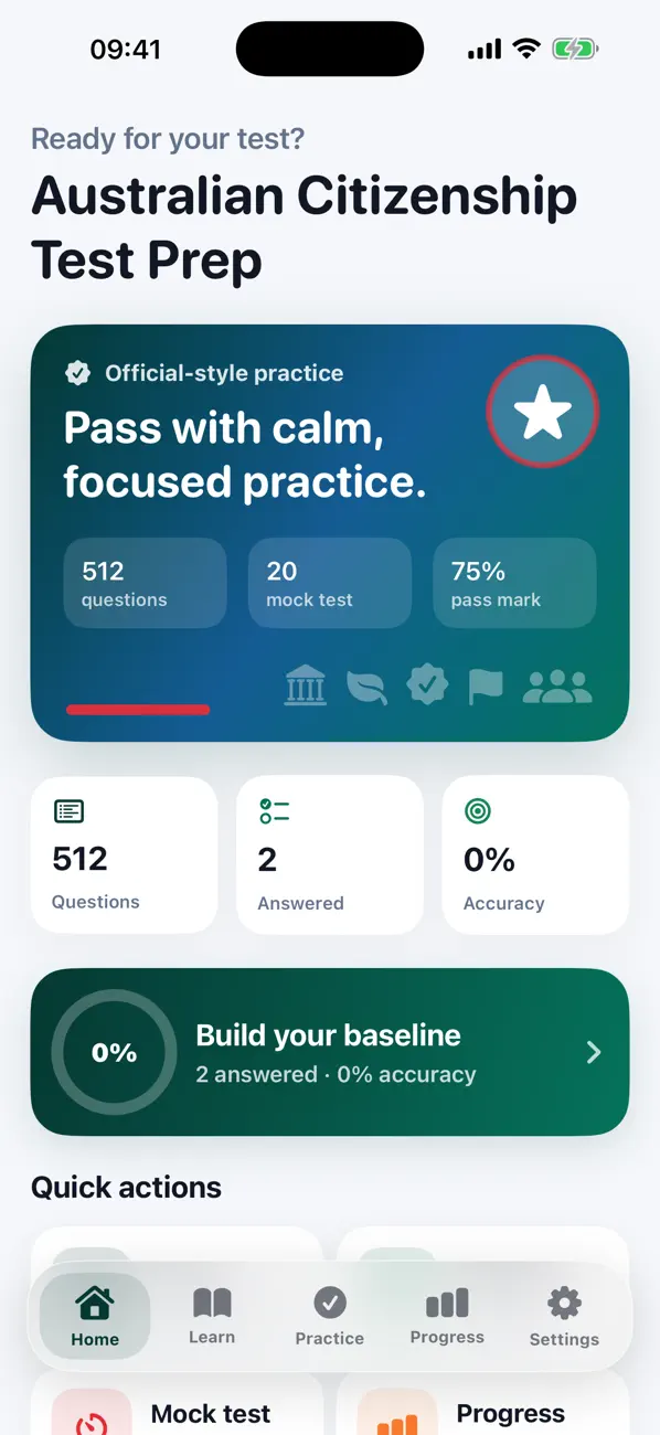 Screenshot #1 pour Citizenship Test Australia