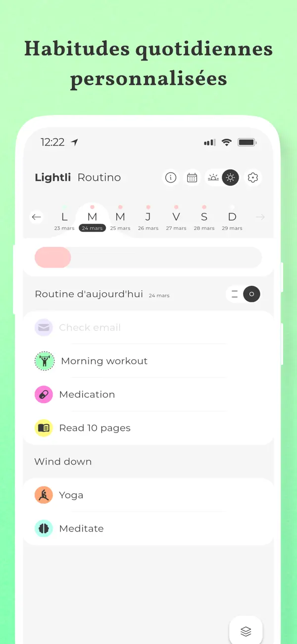Screenshot #1 pour Routino : routines d'habitudes