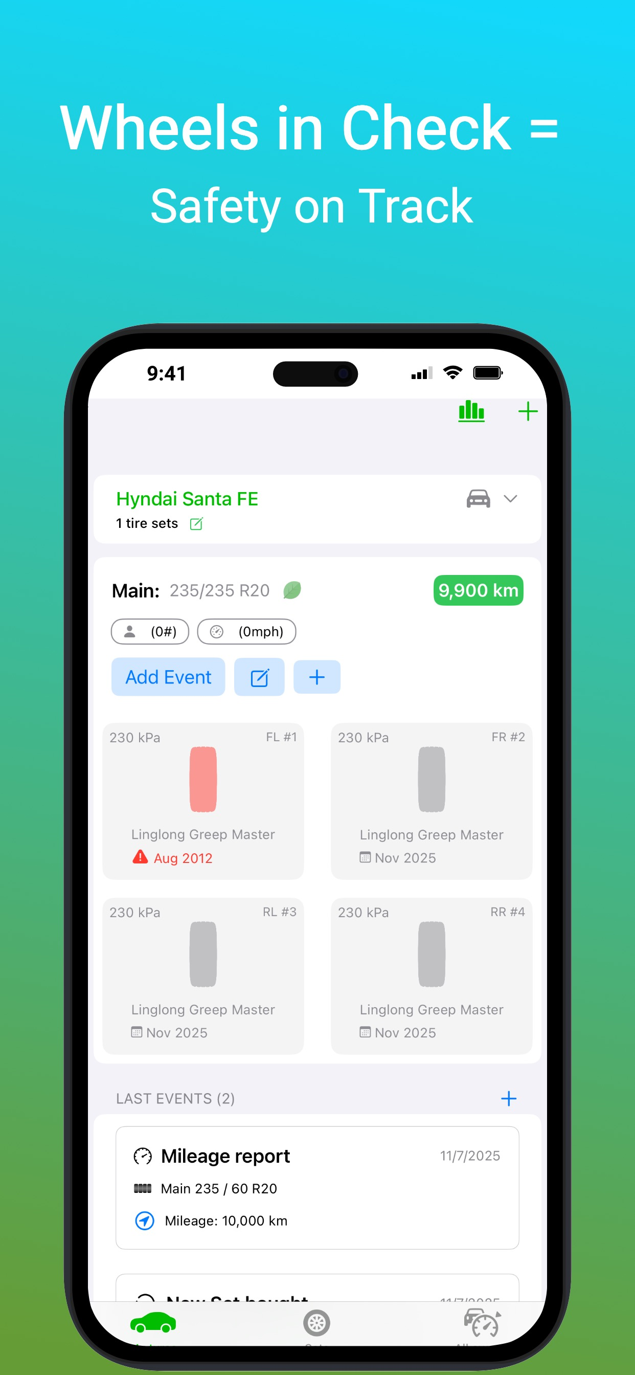 My Wheels - Car Tires Tracker - My Wheels是智能轮胎与车轮状况助手，助您随时了解轮胎