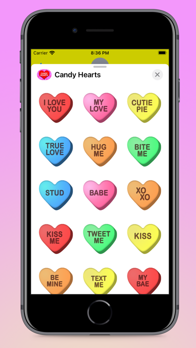 Screenshot #3 pour Candy Hearts Fun Stickers