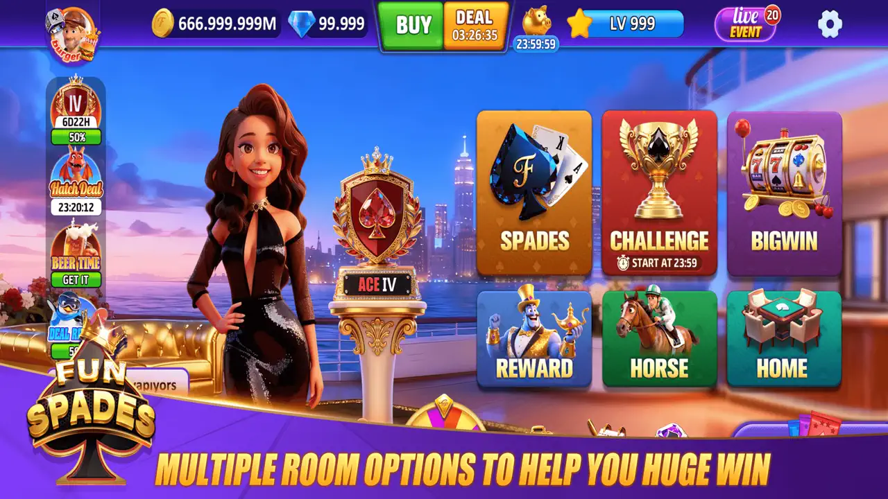 Fun Spades Card Game iPhone Ekran Görüntüsü 1