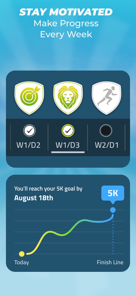 5K Runner: couch potato to 5K - Explore the weekly progress badges and the predictive 5K goal graph to stay motivated through structured achievement.