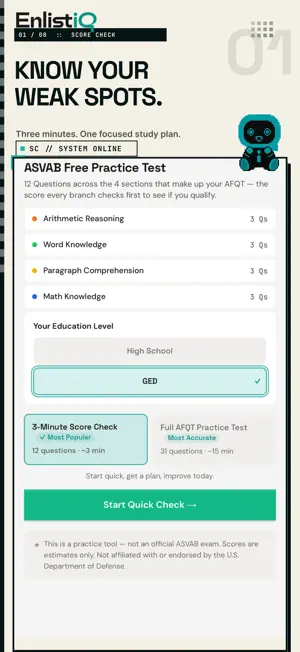 EnlistiQ ASVAB & PiCAT Prep screenshot 1