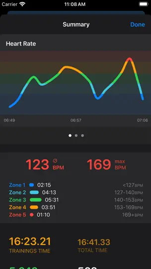 Screenshot von Rowing Workout auf dem iPhone 4