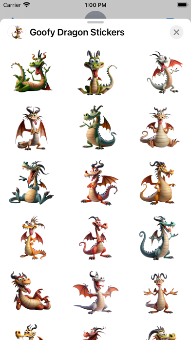 Screenshot #1 pour Goofy Dragon Stickers