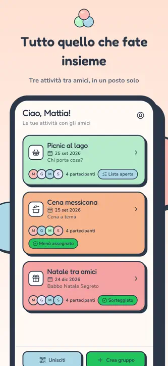 Convivio - plans with friends screenshot 1