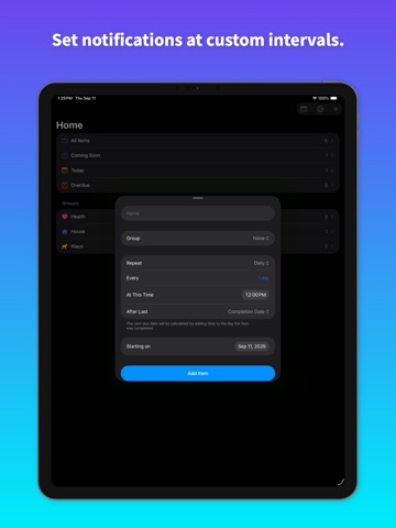 Repeaters: Track Repeat Todos iPad screenshot