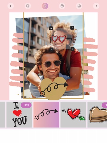 Romantic love photo frames. iPad screenshot