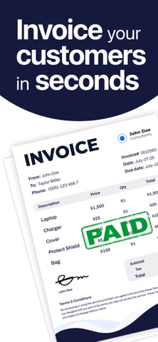 Invoice Maker – Estimate App iPhone screenshot
