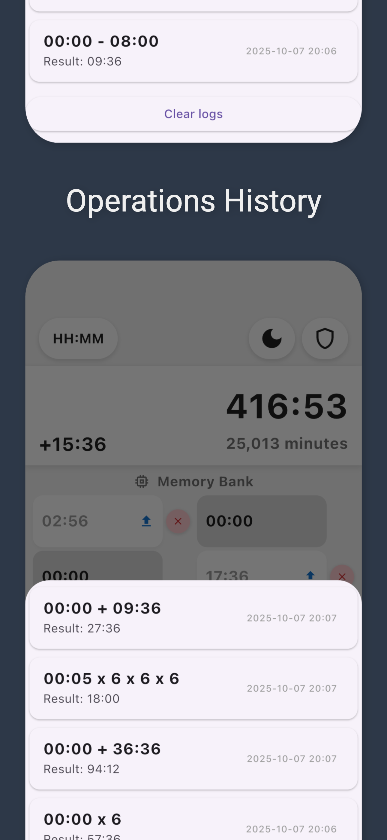 Calculator hours and minutes