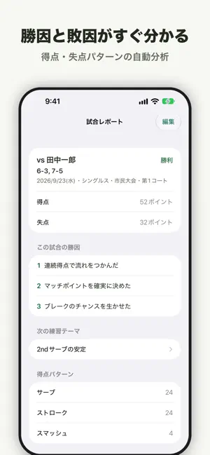 テニス試合ノート screenshot 3