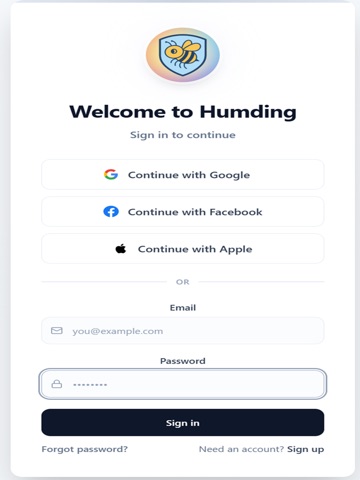 Humding iPad screenshot