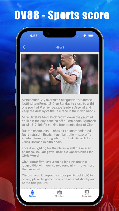 OV88 - Sports score Screenshot