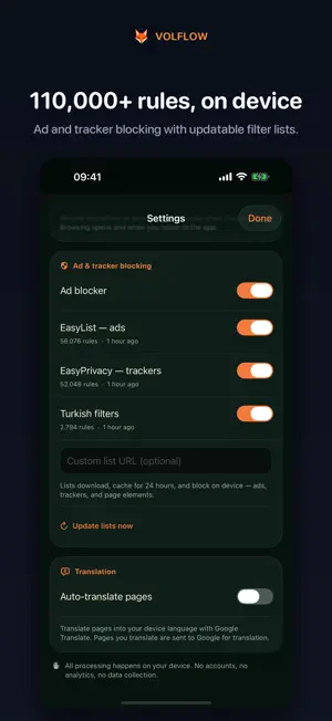 Volflow - Privacy Browser screenshot 4