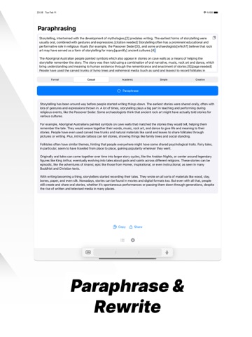 Paraphrase & Reword Plagiarism iPad screenshot
