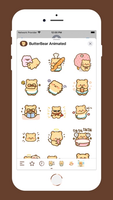 Butterbear Animated Stickers screenshot
