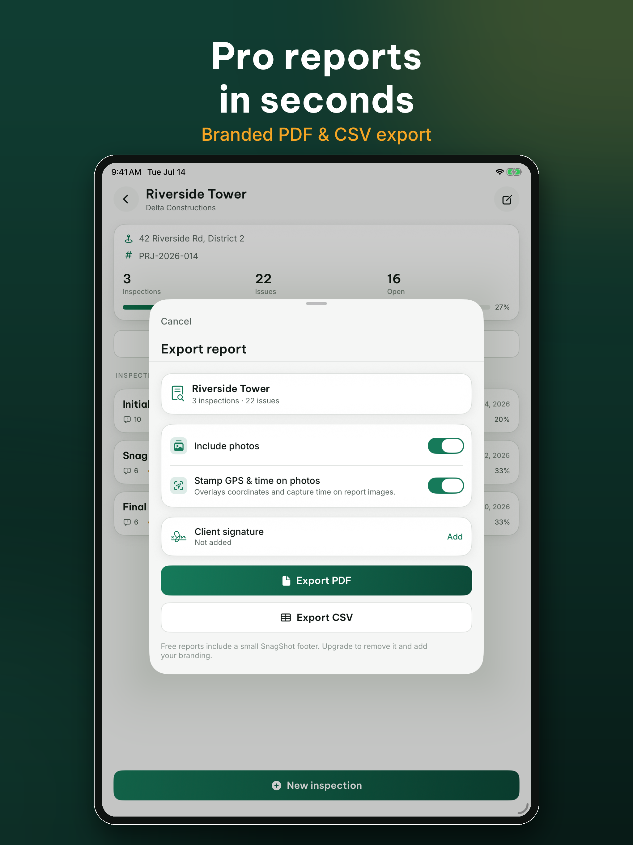 SnagShot: Site Inspect, Report screenshot 12