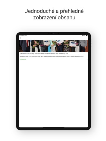 Říčany v mobilu iPad screenshot