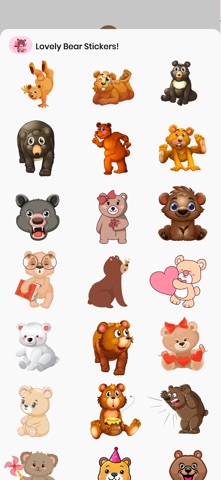 Lovely Bear Stickers! Screenshot 3 of 4