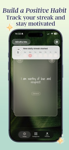 Mindful Me: Daily Affirmations iPhone screenshot