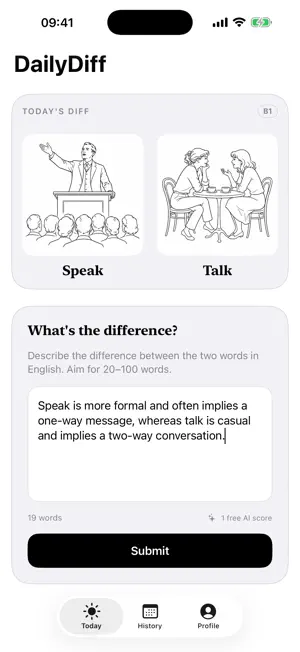 DailyDiff: Synonyms & Nuance screenshot 1