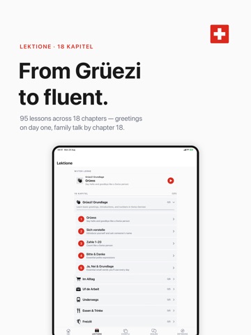 Grüezi - Learn Swiss German iPad screenshot