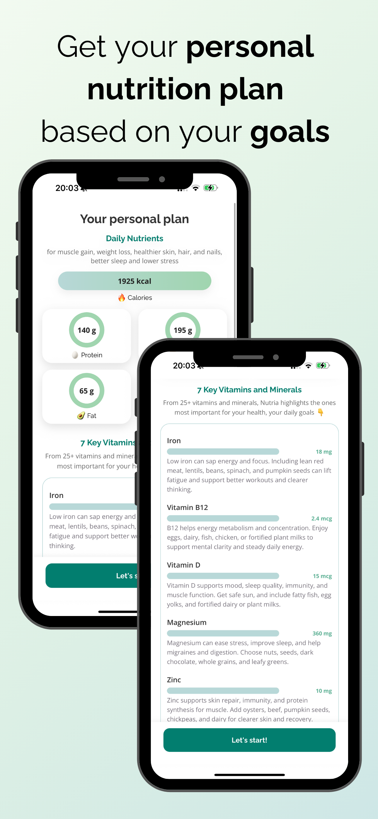 Nutria: Food & Vitamin Tracker